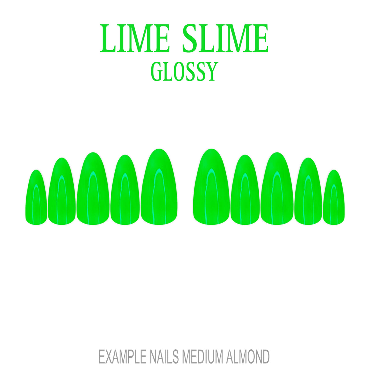 Lime Slime bright lime green press-on nails