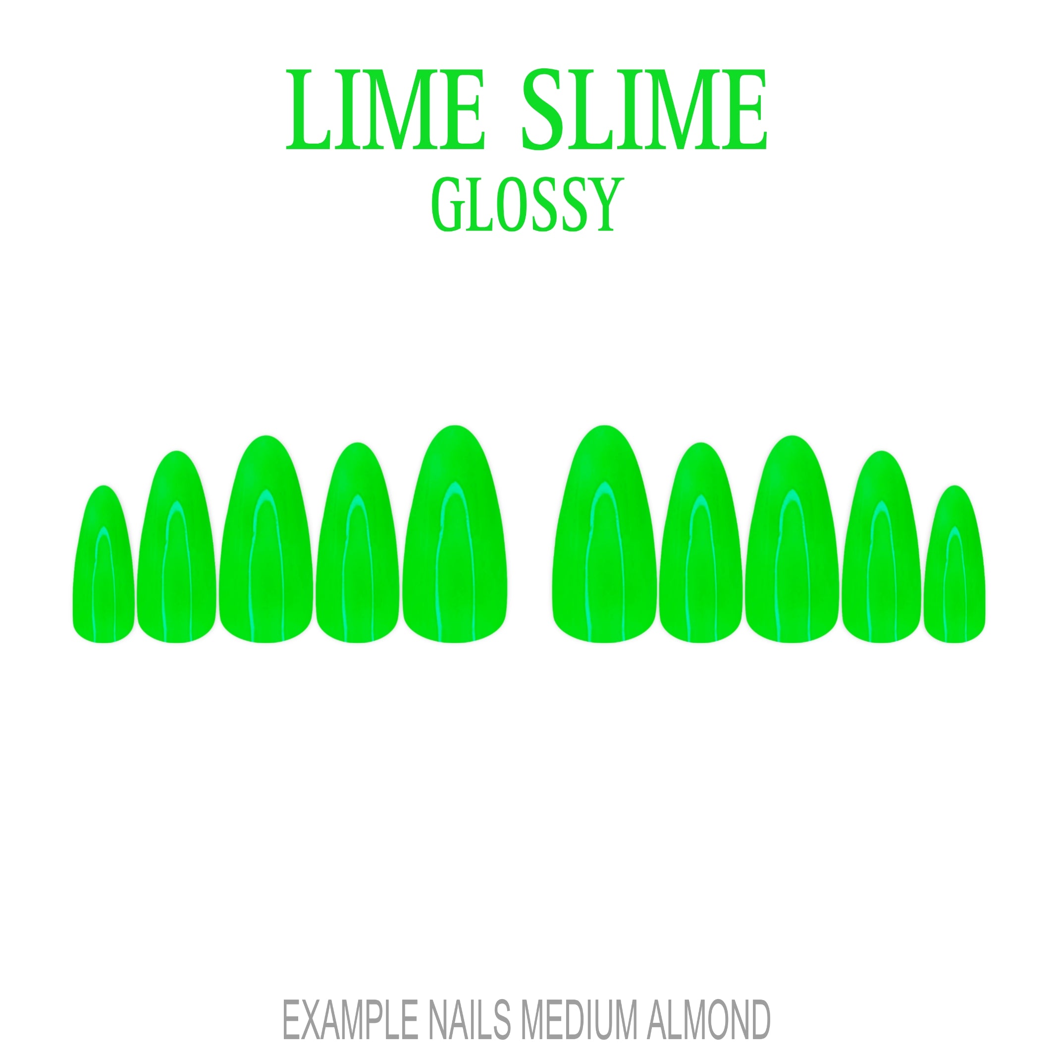 Lime Slime bright lime green press-on nails