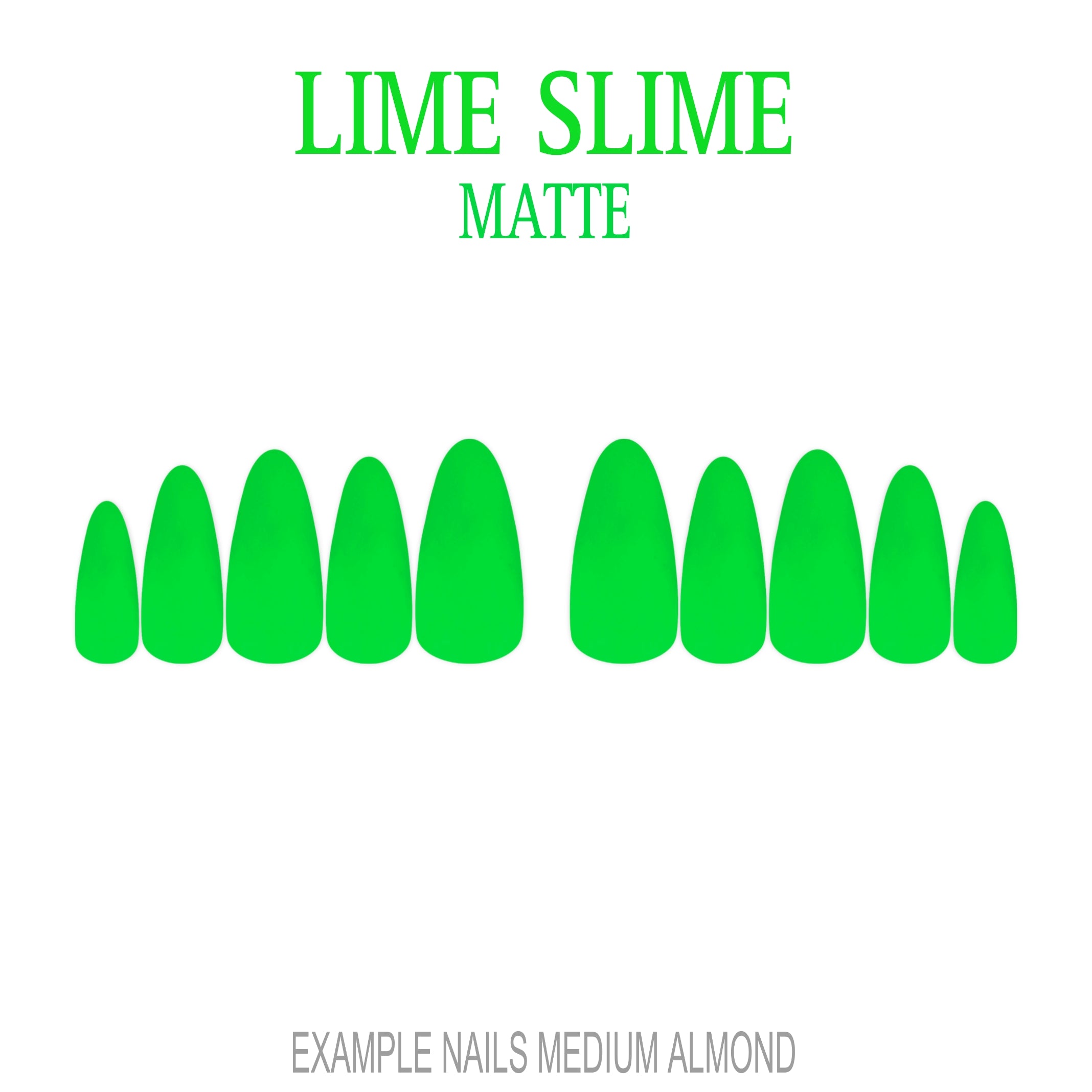 Lime Slime bright lime green press-on nails