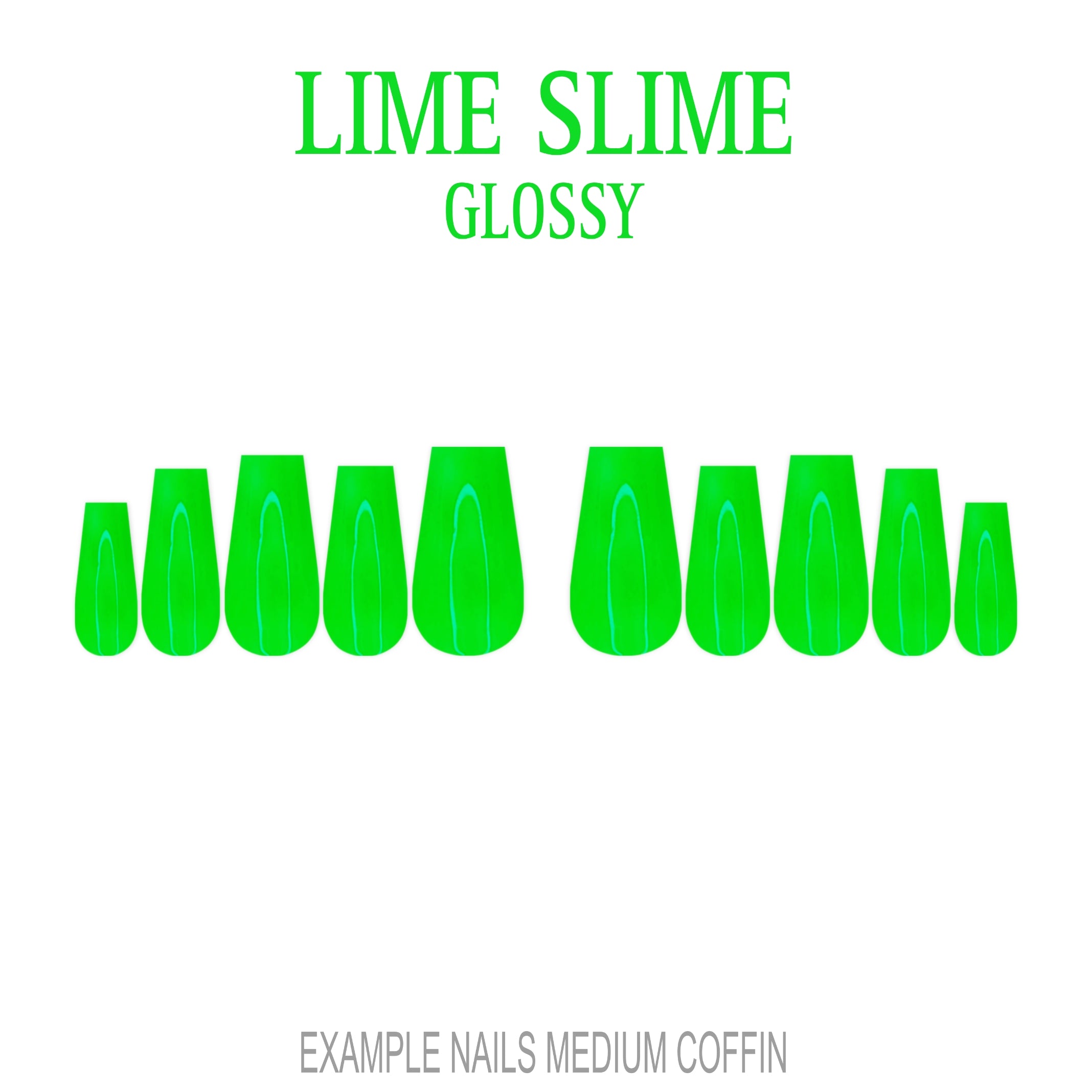 Lime Slime bright lime green press-on nails