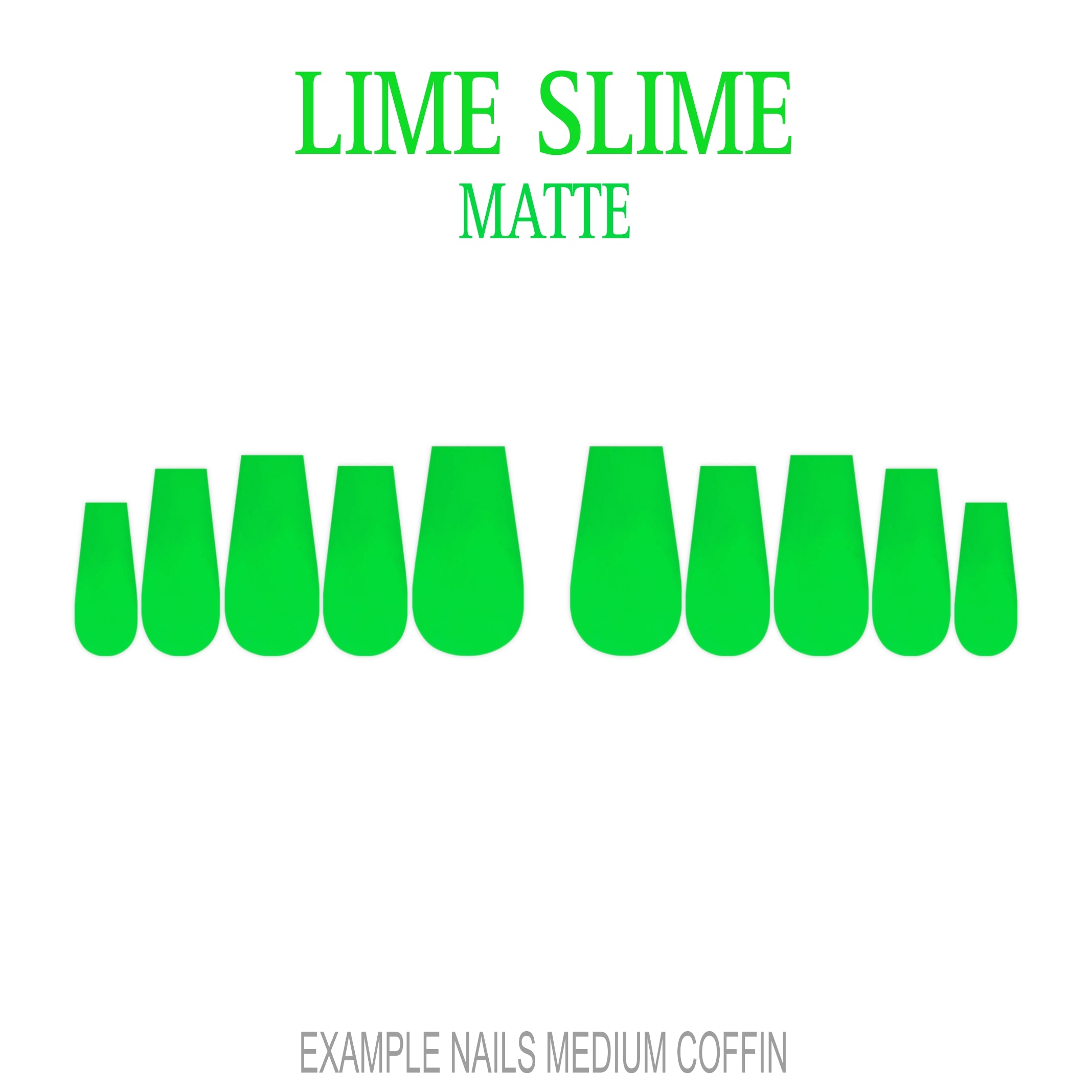 Lime Slime bright lime green press-on nails