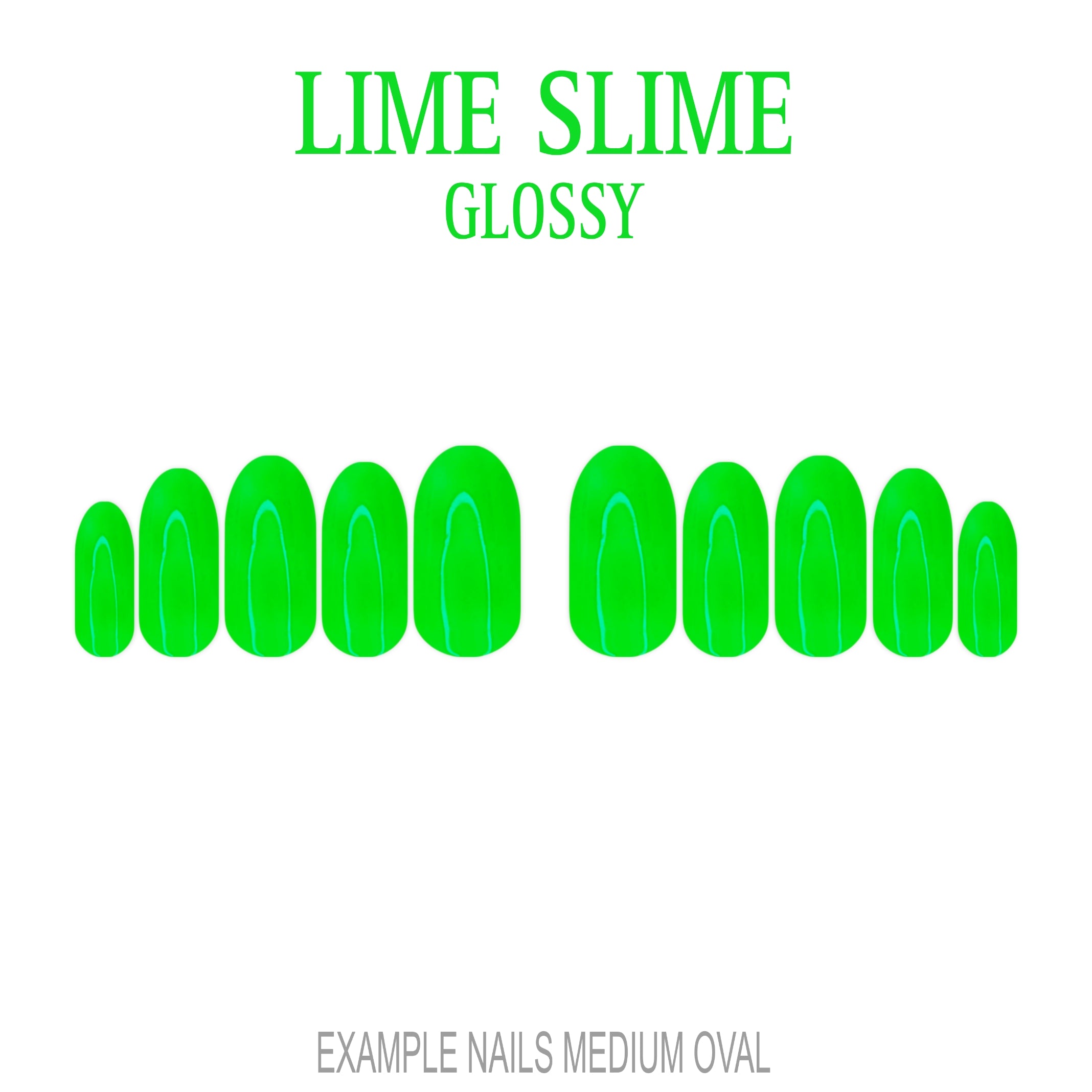 Lime Slime bright lime green press-on nails