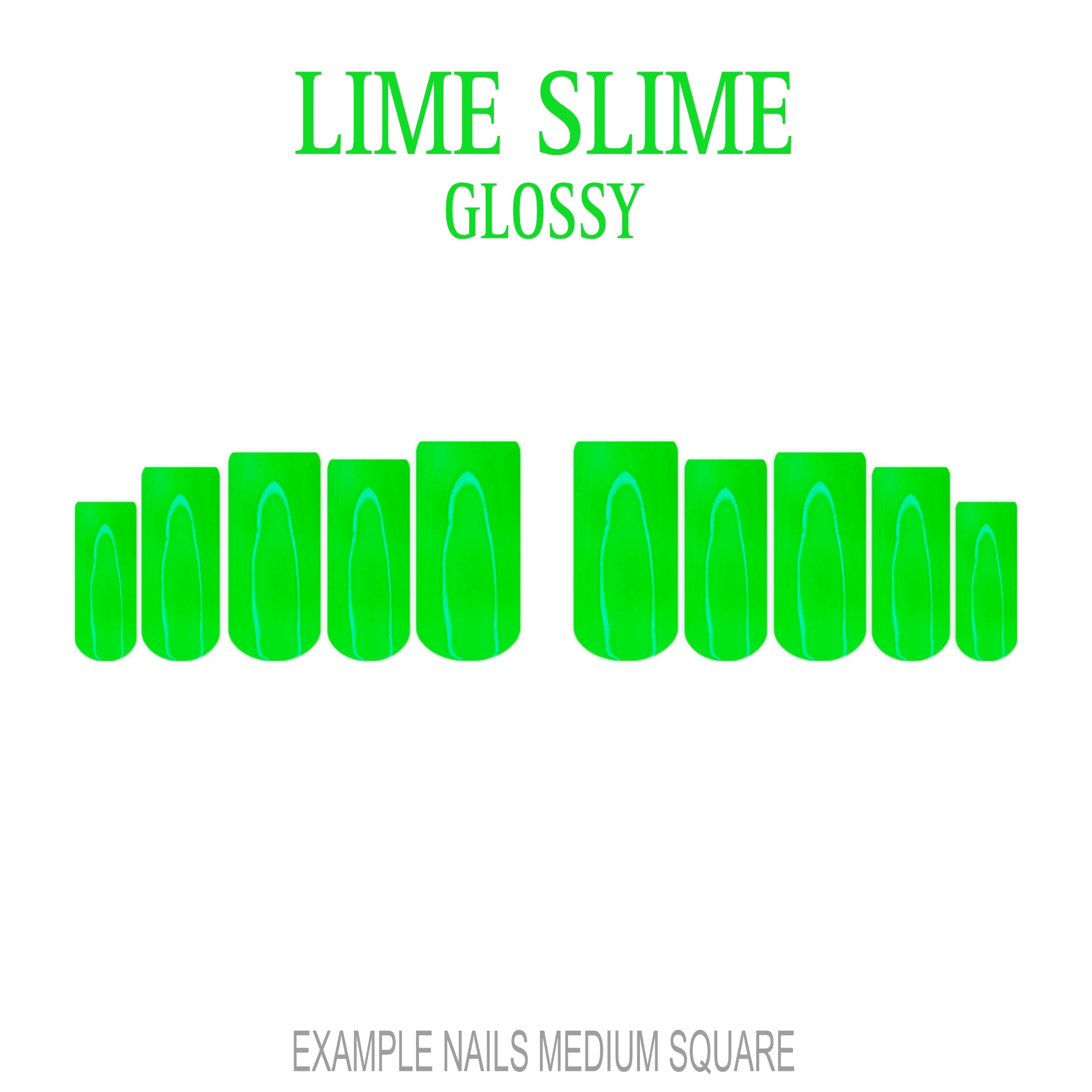 Lime Slime bright lime green press-on nails