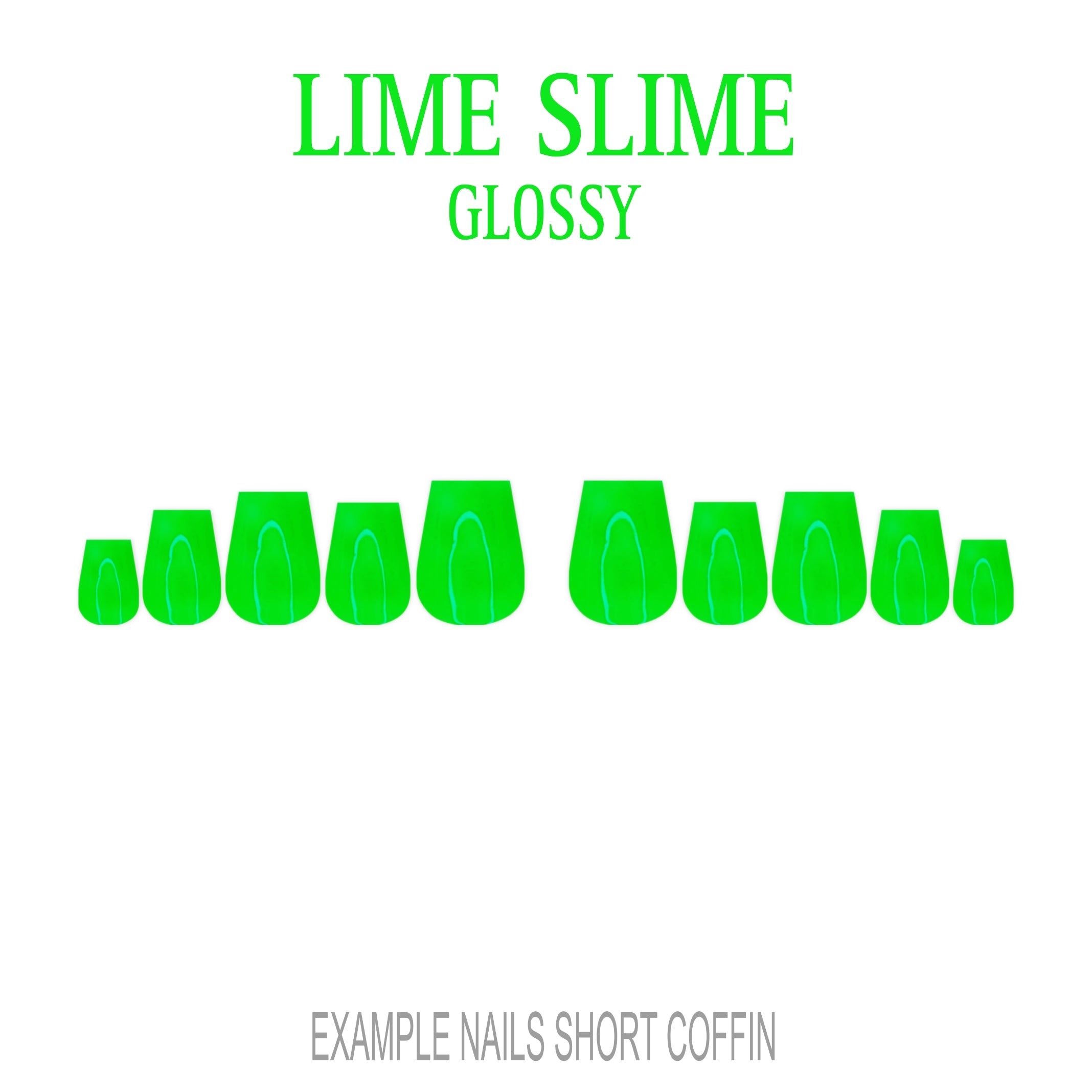 Lime Slime bright lime green press-on nails