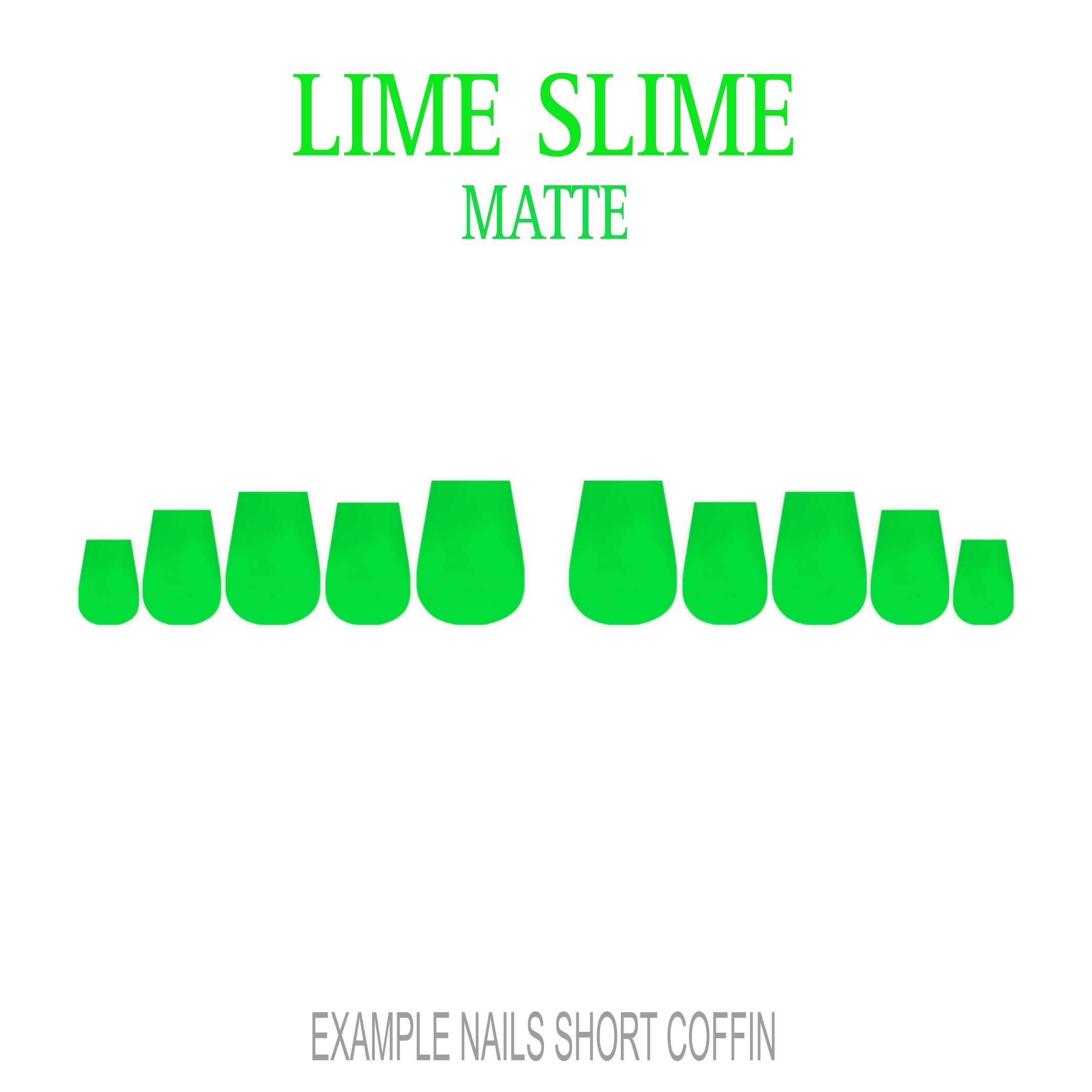 Lime Slime bright lime green press-on nails