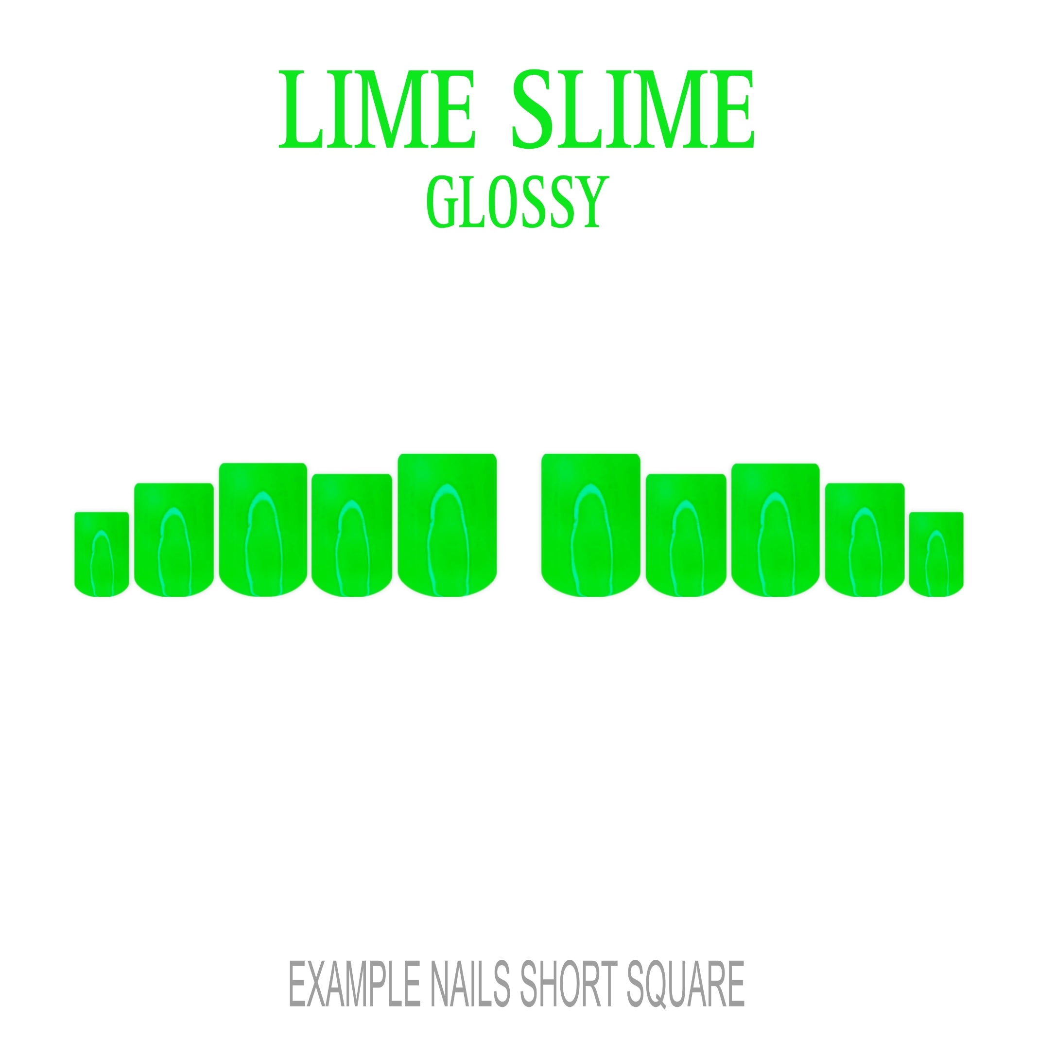 Lime Slime bright lime green press-on nails