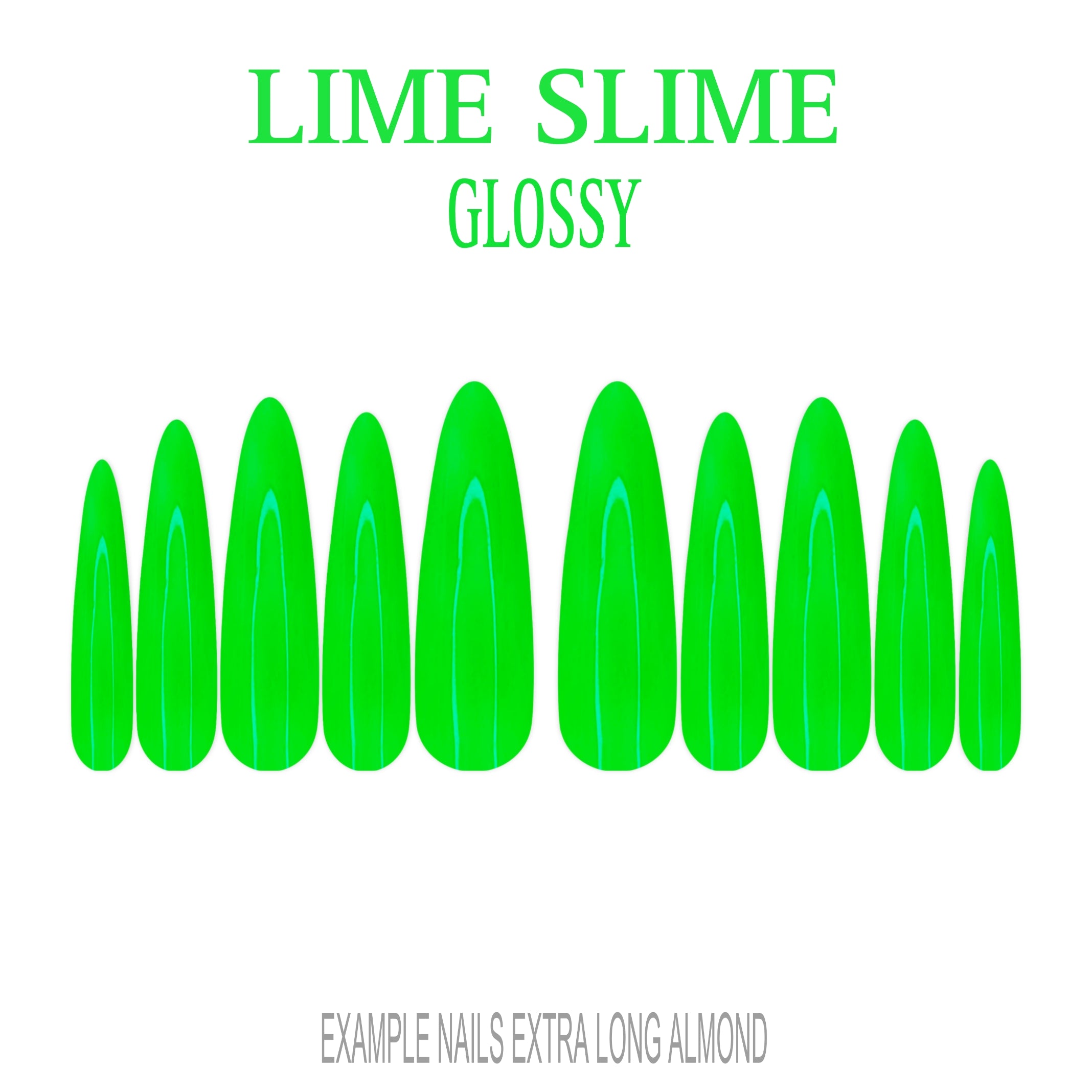 Lime Slime bright lime green press-on nails