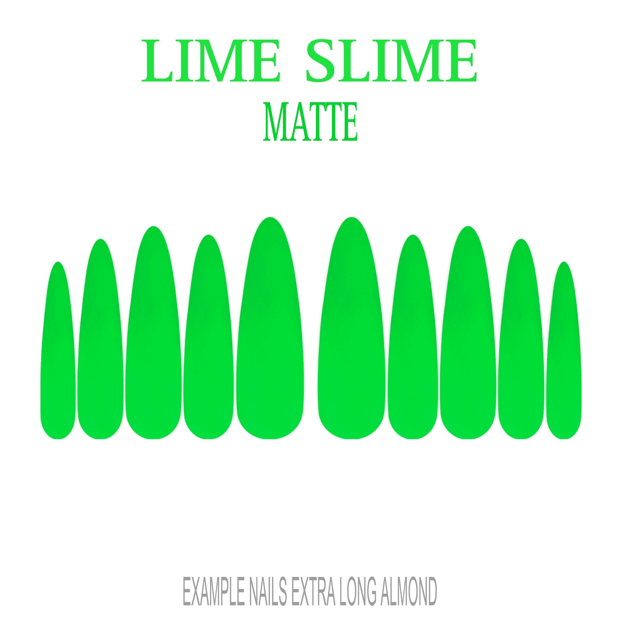 Lime Slime bright lime green press-on nails