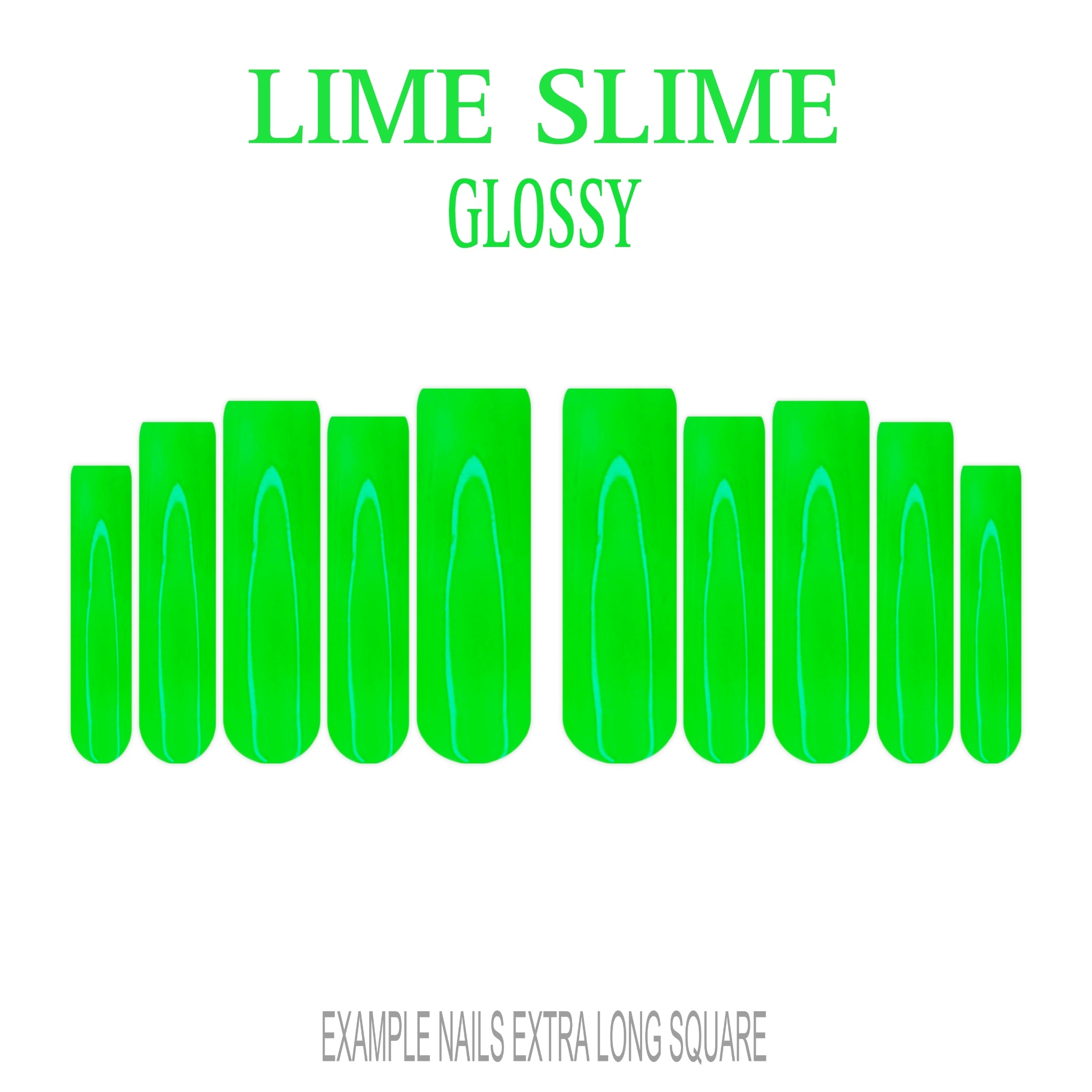 Lime Slime bright lime green press-on nails