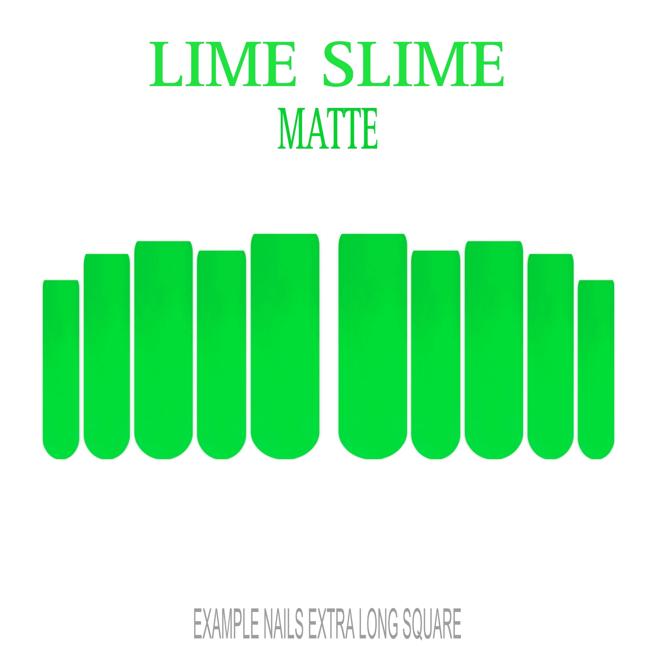 Lime Slime bright lime green press-on nails