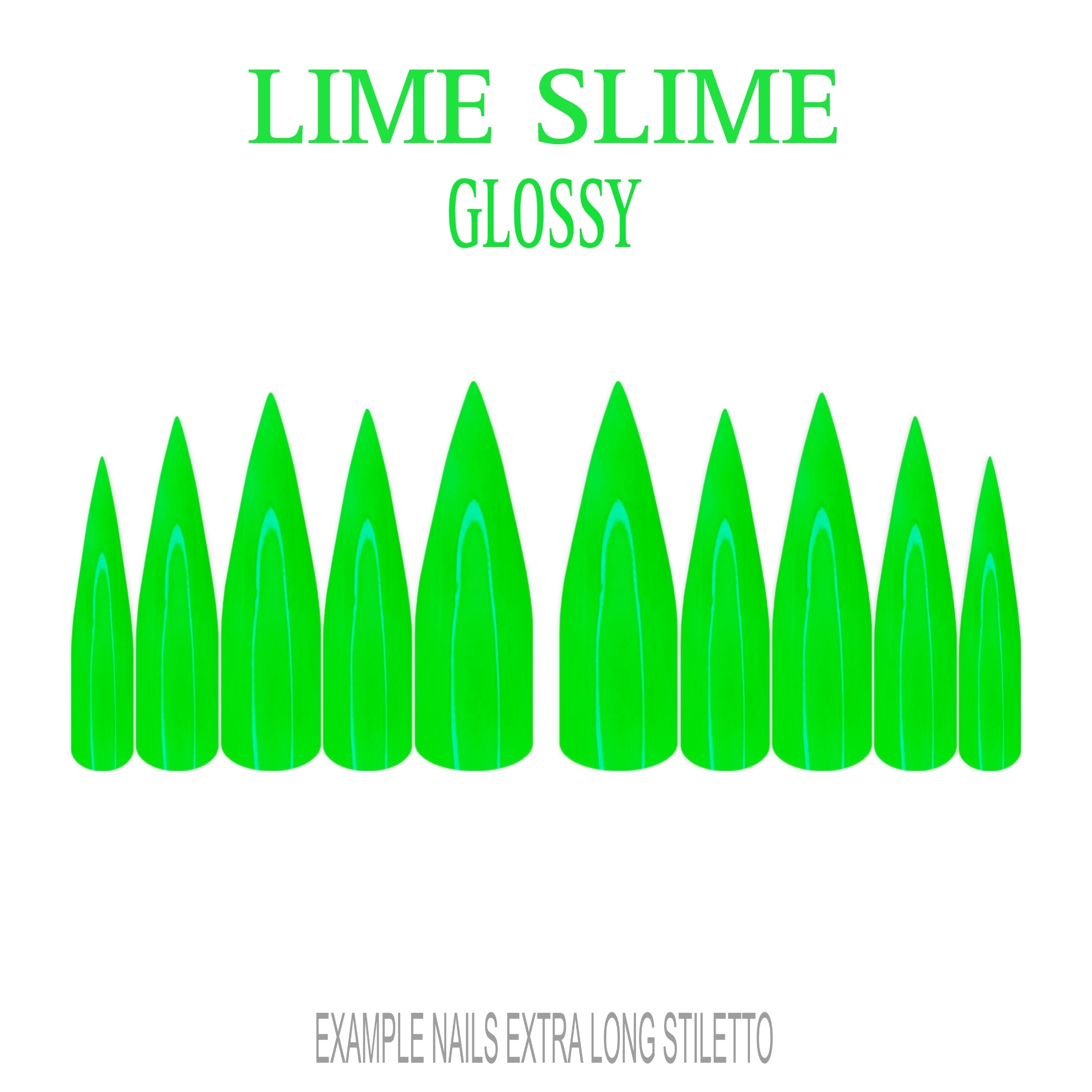 Lime Slime bright lime green press-on nails