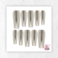 Liquid Steel silver chrome press-on nails