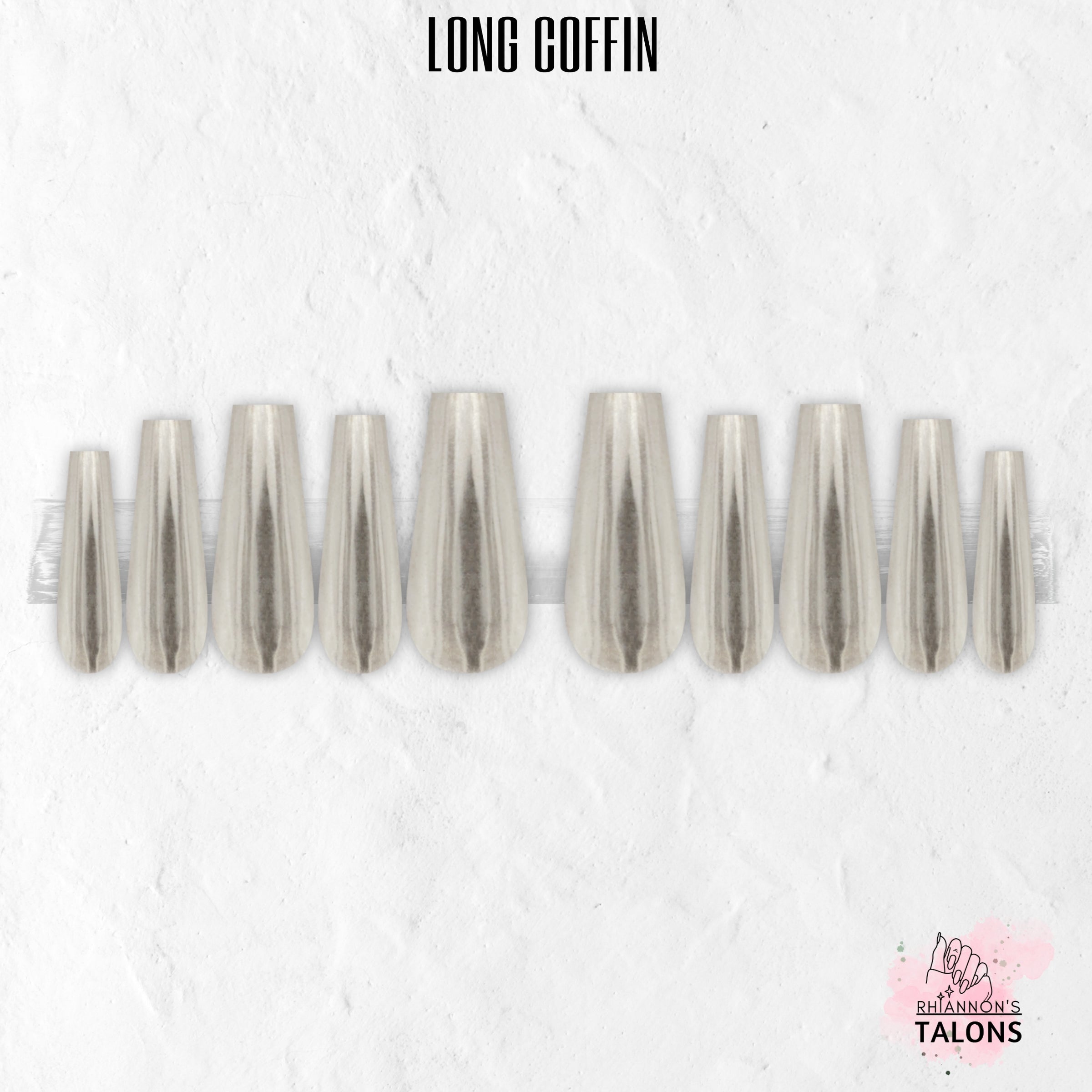 Liquid Steel silver chrome press-on nails