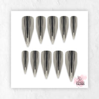 Liquid Steel silver chrome press-on nails