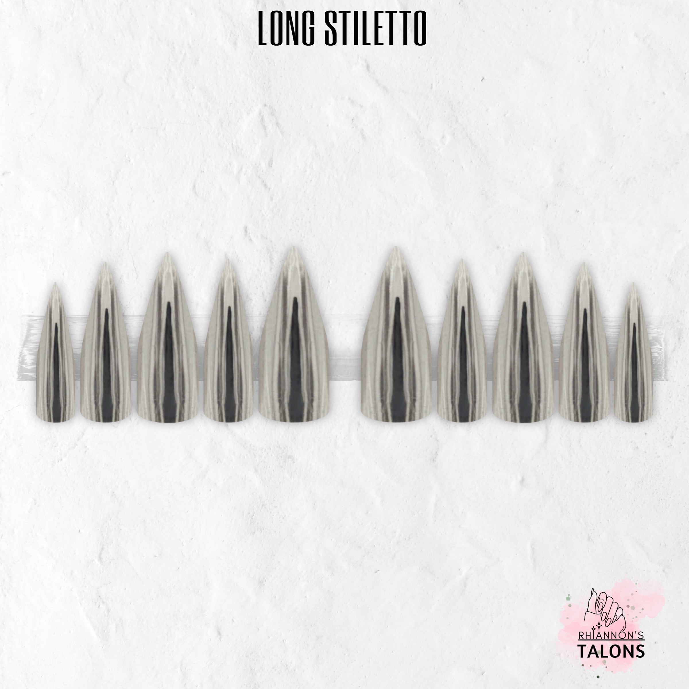 Liquid Steel silver chrome press-on nails
