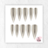 Liquid Steel silver chrome press-on nails