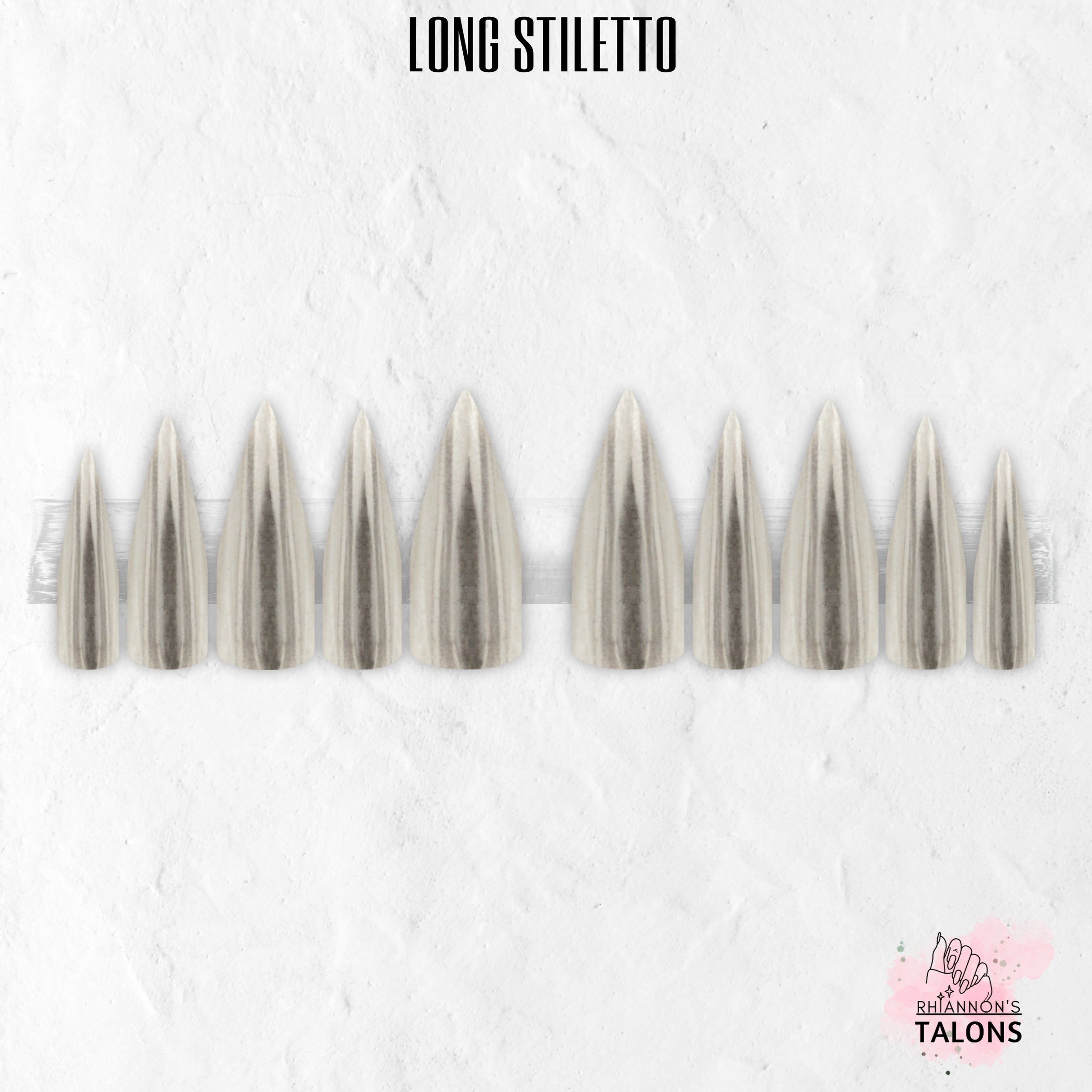 Liquid Steel silver chrome press-on nails
