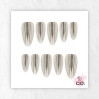 Liquid Steel silver chrome press-on nails