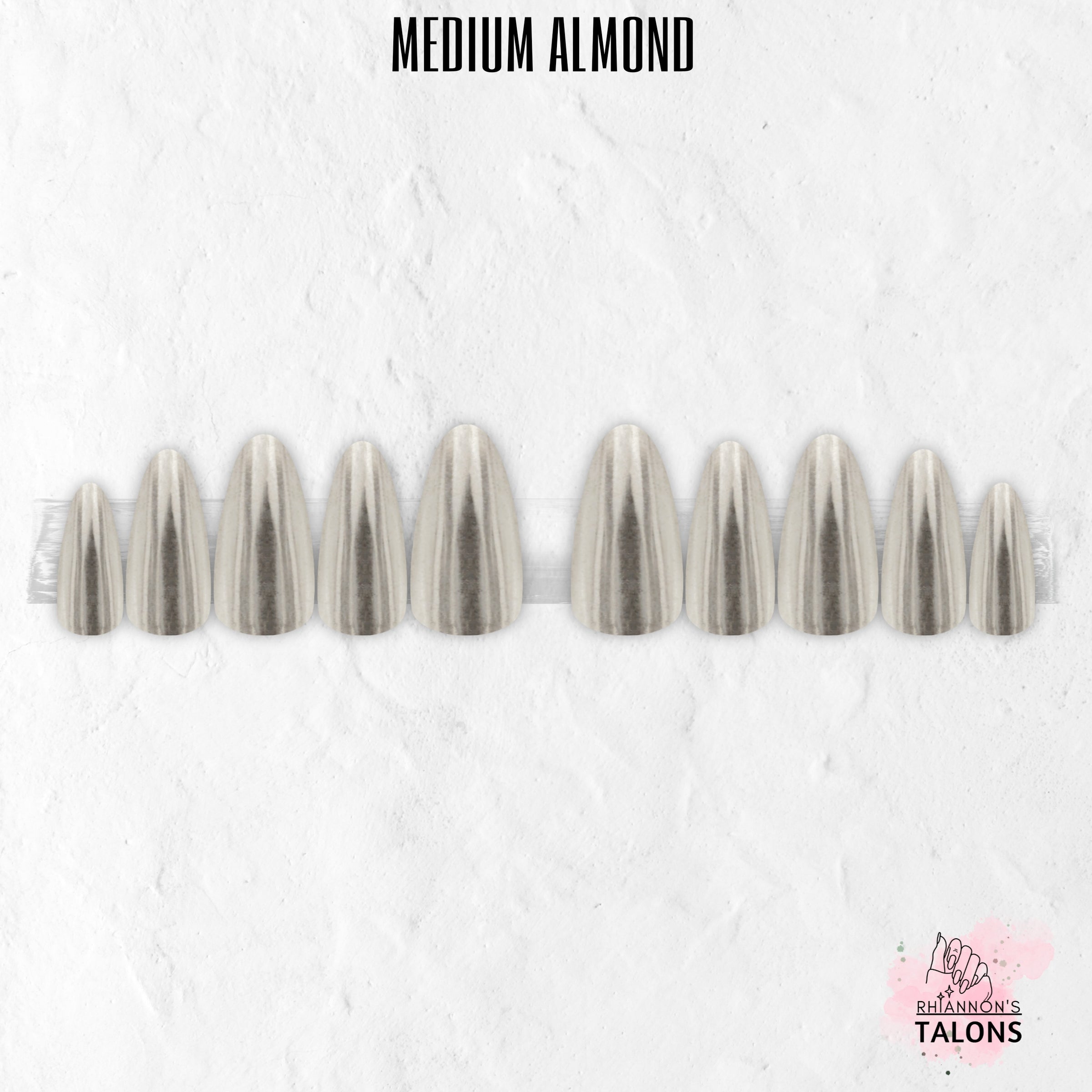 Liquid Steel silver chrome press-on nails