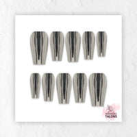 Liquid Steel silver chrome press-on nails