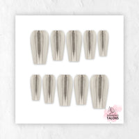 Liquid Steel silver chrome press-on nails