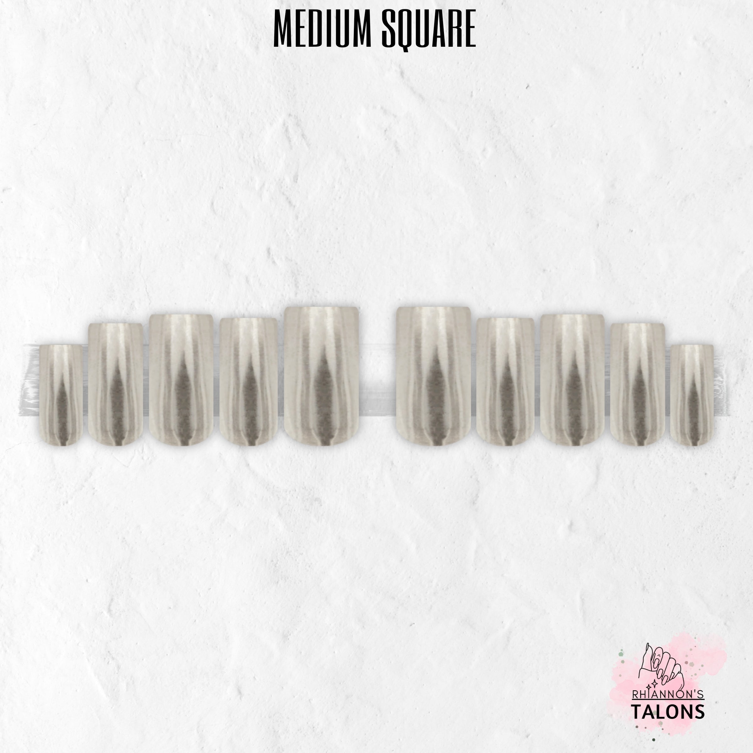 Liquid Steel silver chrome press-on nails