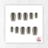 Liquid Steel silver chrome press-on nails