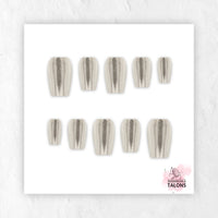 Liquid Steel silver chrome press-on nails