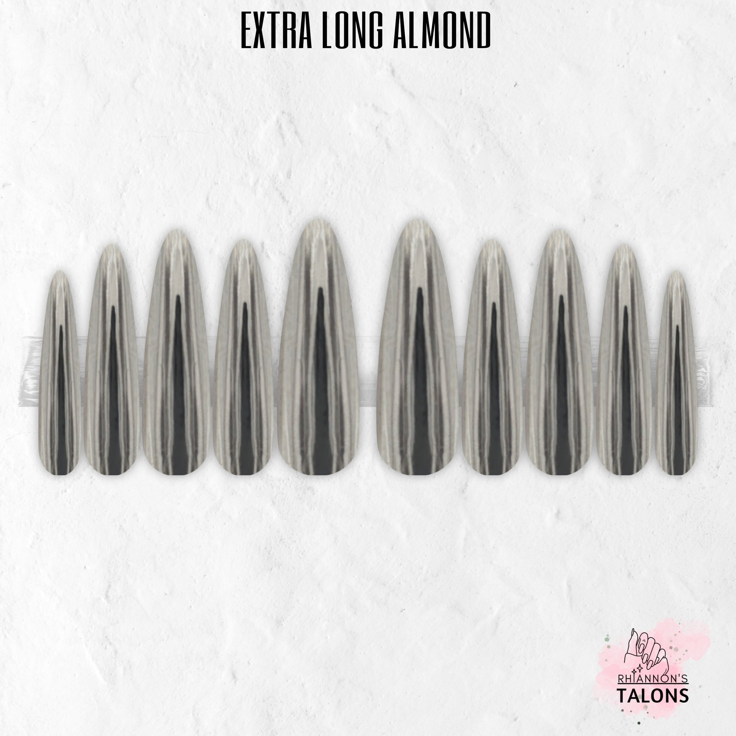 Liquid Steel silver chrome press-on nails