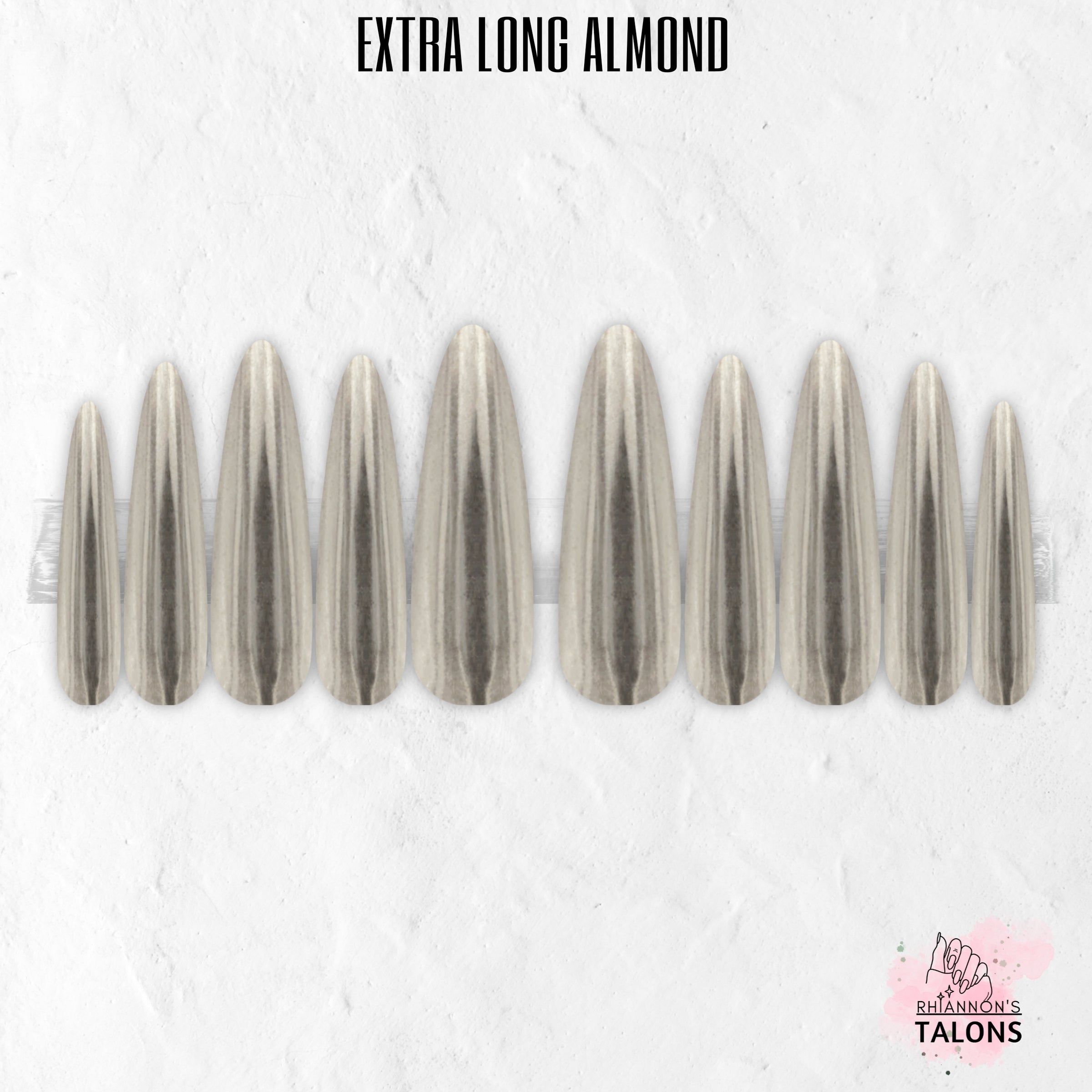 Liquid Steel silver chrome press-on nails