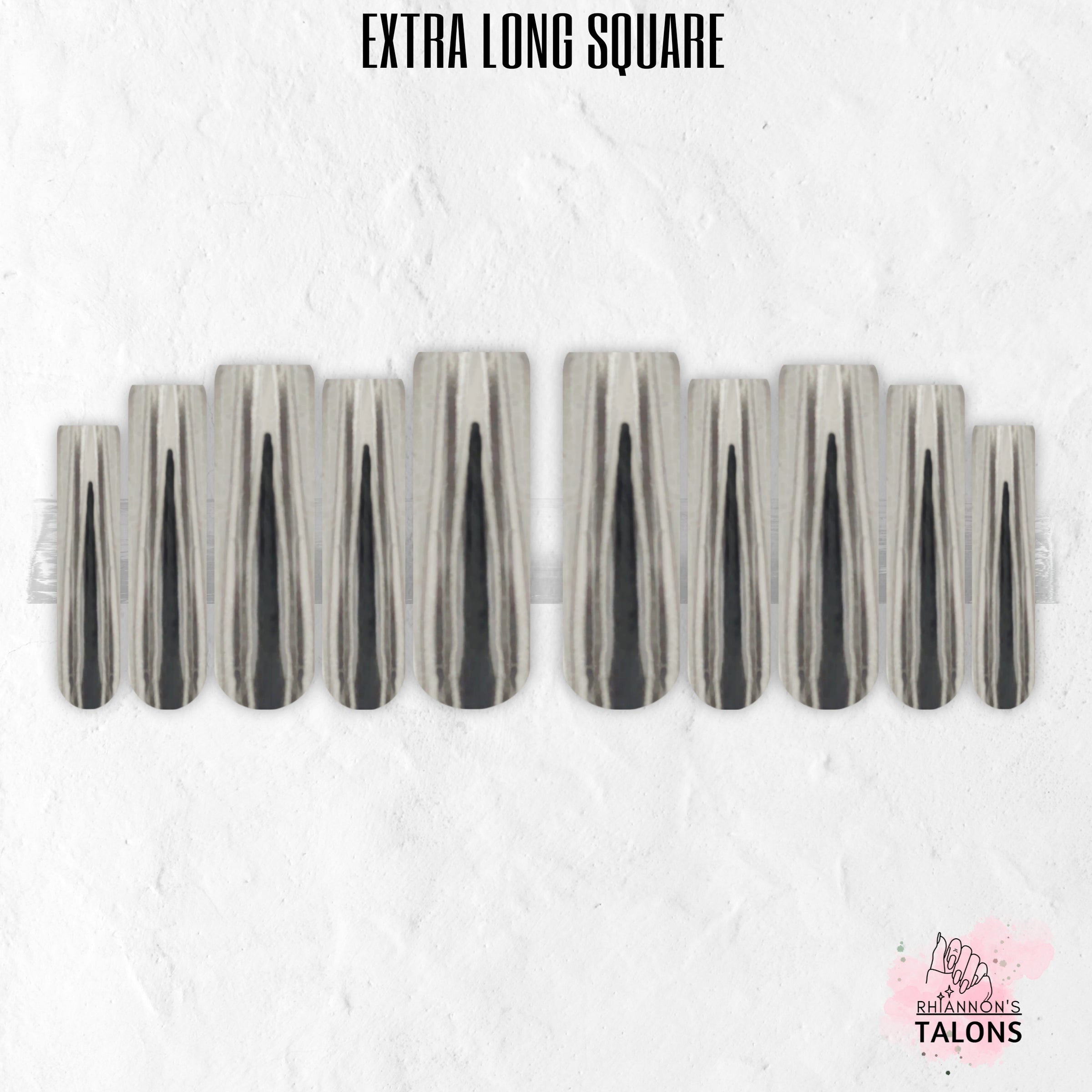 Liquid Steel silver chrome press-on nails