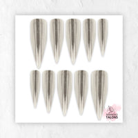 Liquid Steel silver chrome press-on nails