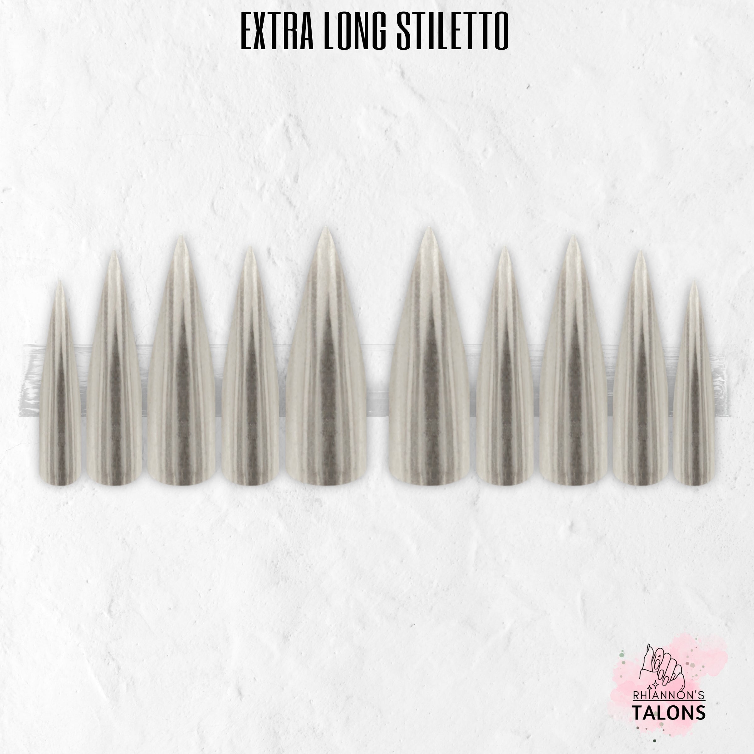 Liquid Steel silver chrome press-on nails