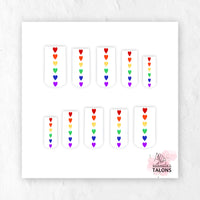 Love is Love rainbow heart Pride press-on nails