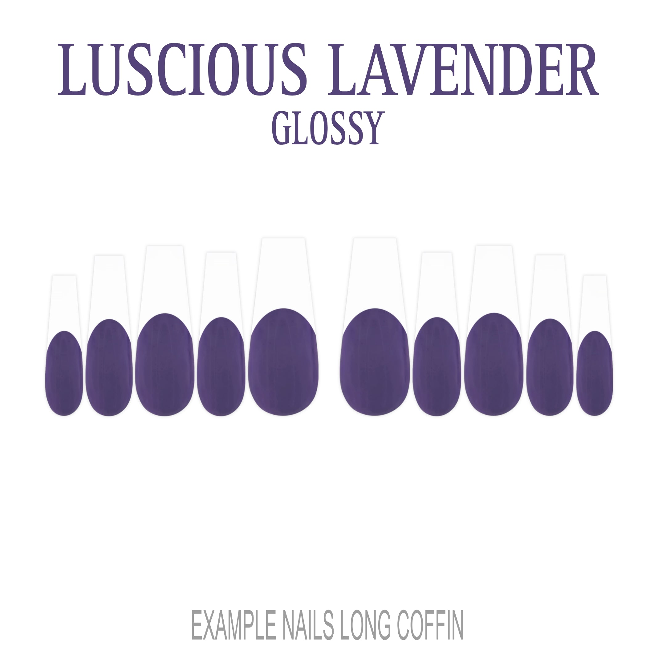 Luscious Lavender purple French tip nails