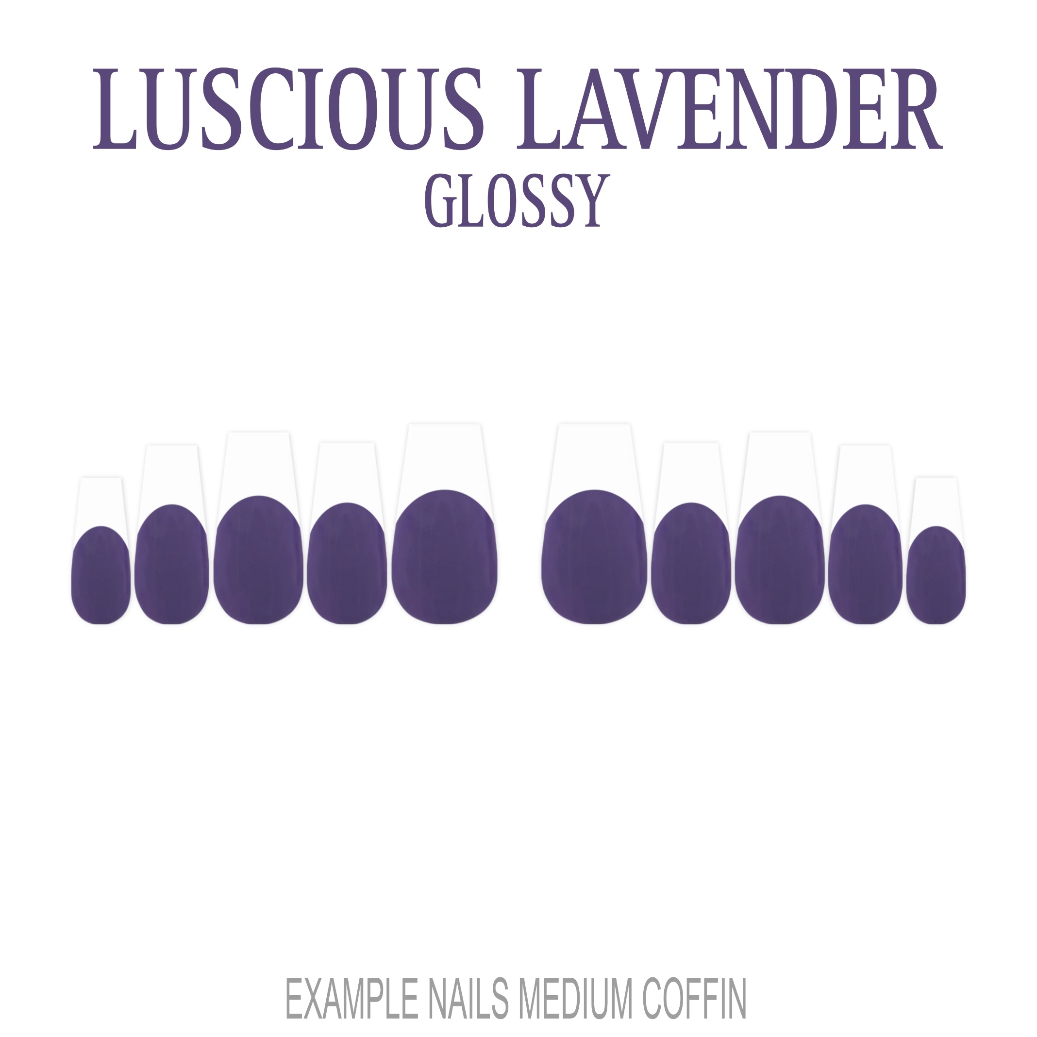 Luscious Lavender purple French tip nails
