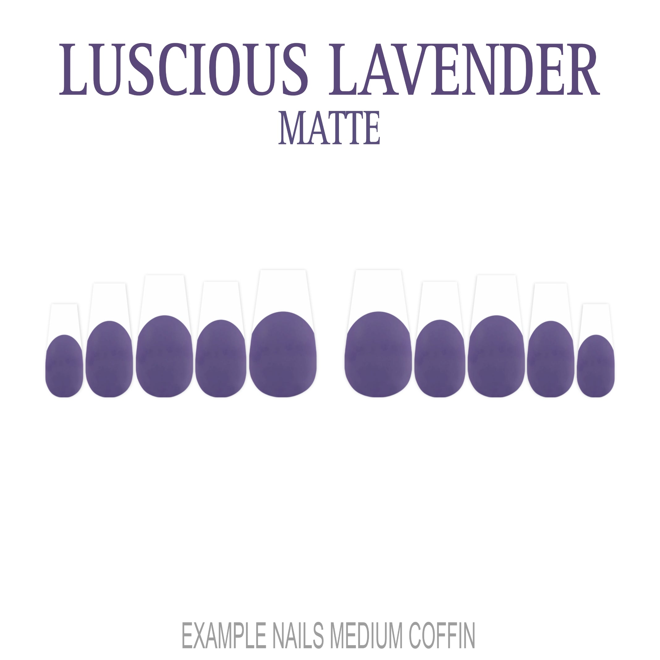 Luscious Lavender purple French tip nails
