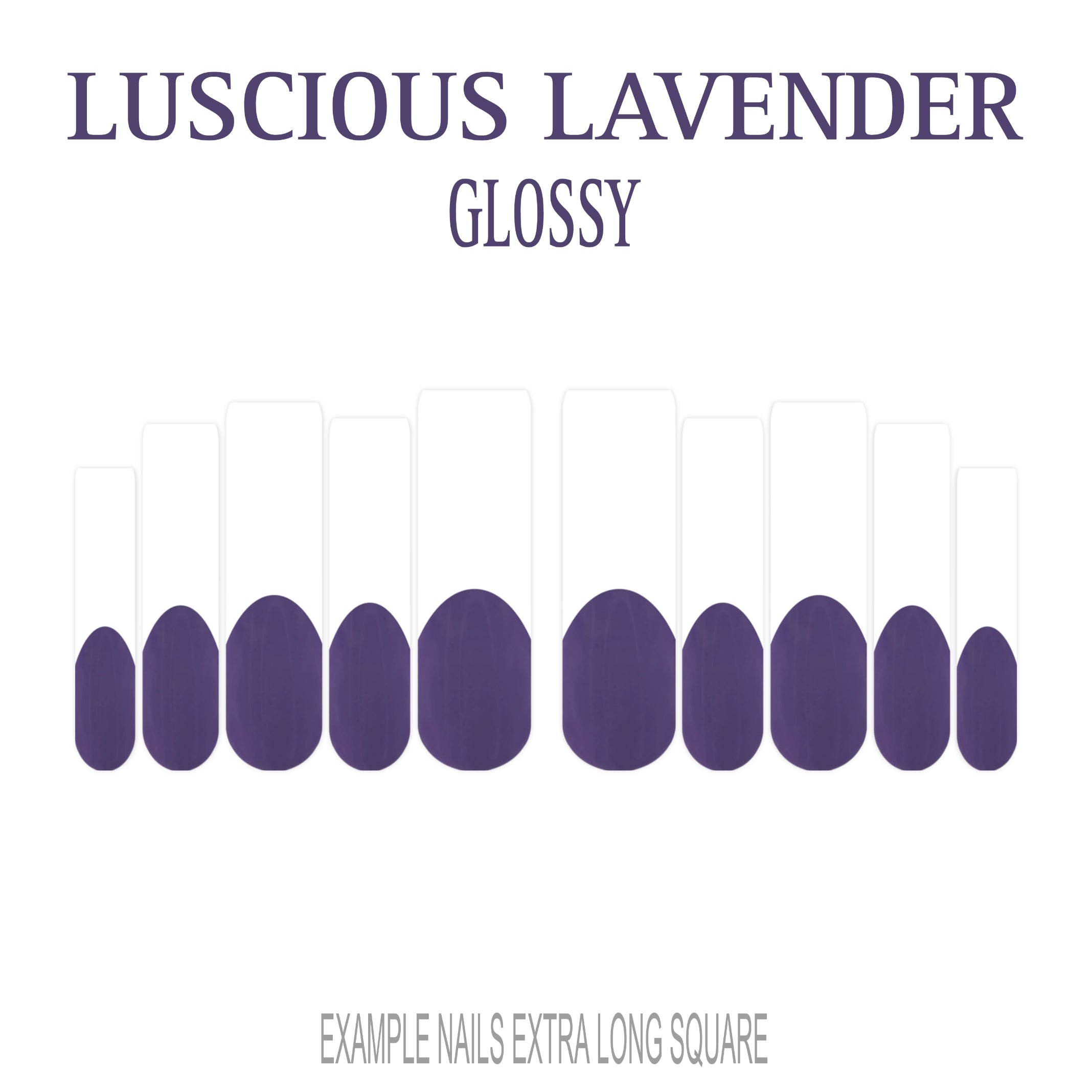 Luscious Lavender purple French tip nails