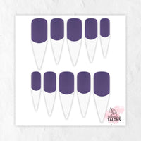 Luscious Lavender purple French tip nails