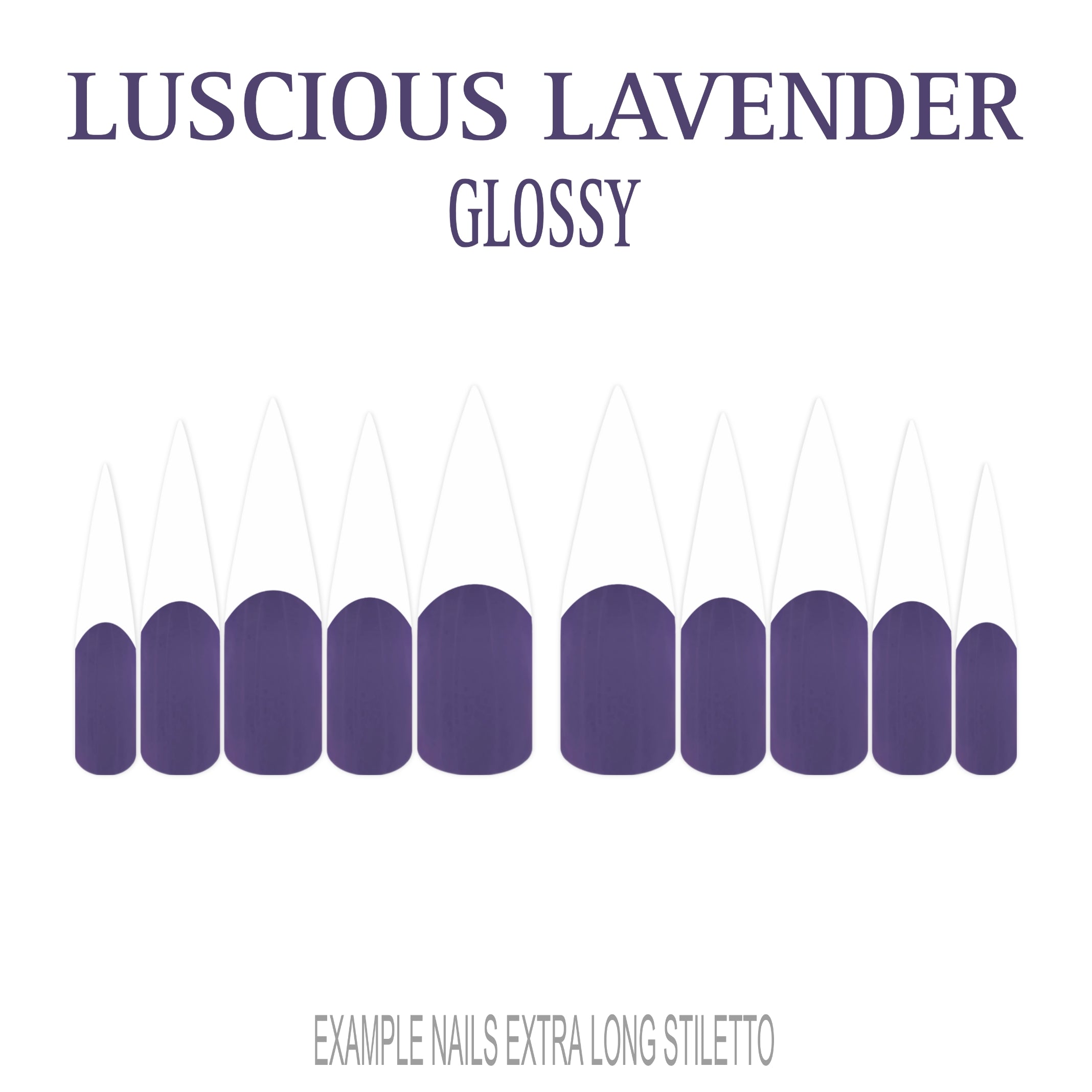 Luscious Lavender purple French tip nails