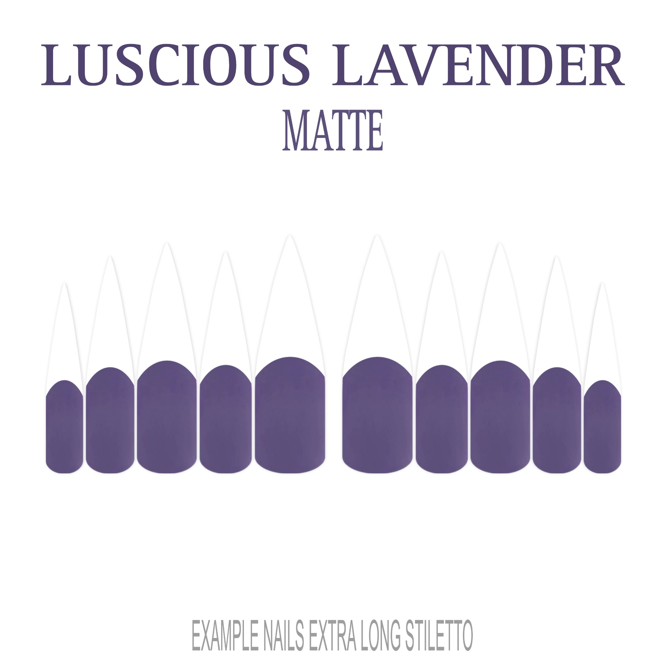 Luscious Lavender purple French tip nails