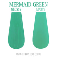 Mermaid Green ocean green press-on nails