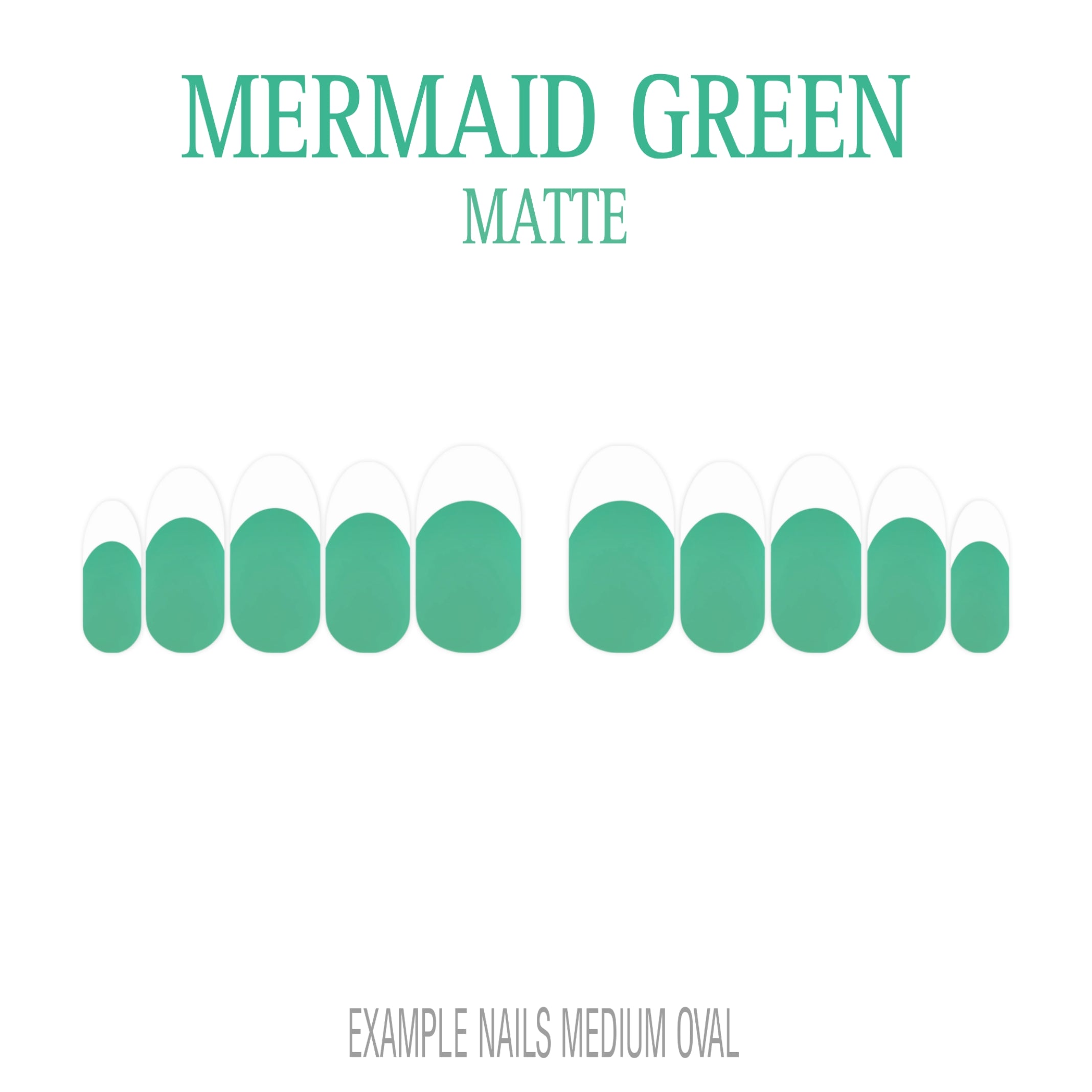 Mermaid Green ocean green French tip press-on nails