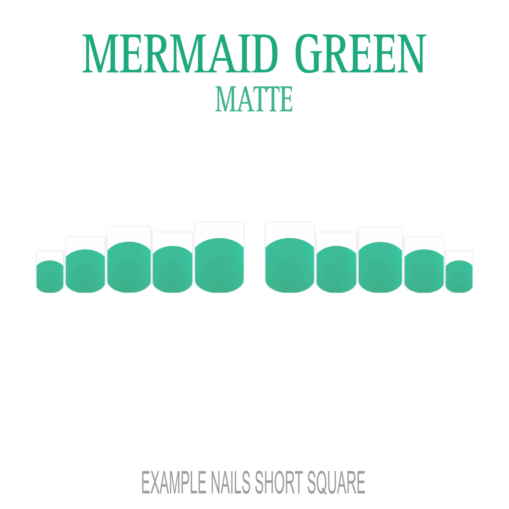 Mermaid Green ocean green French tip press-on nails