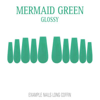 Mermaid Green ocean green press-on nails