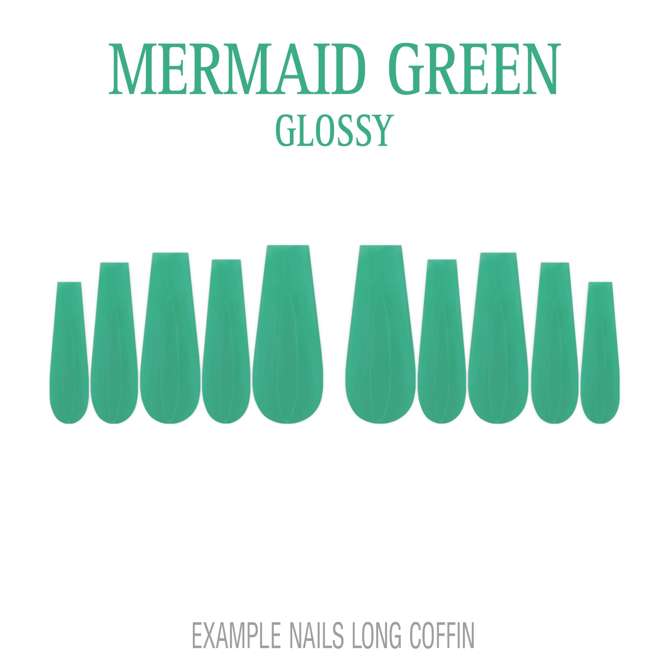 Mermaid Green ocean green press-on nails