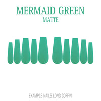 Mermaid Green ocean green press-on nails