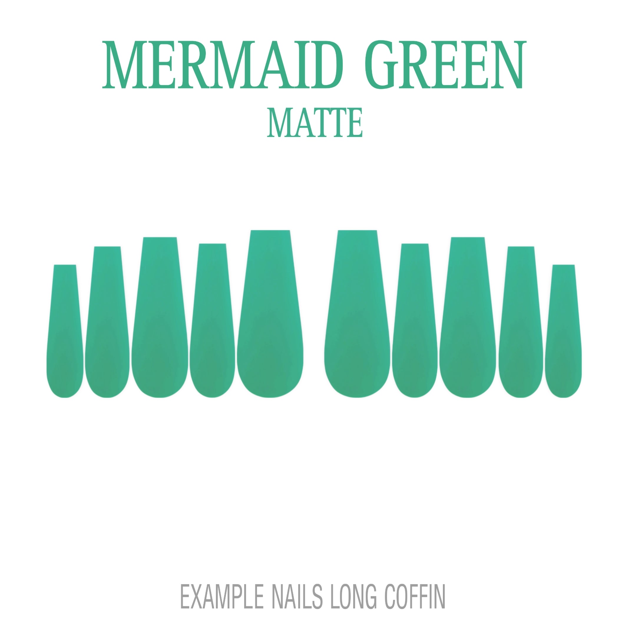 Mermaid Green ocean green press-on nails