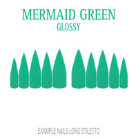 Mermaid Green ocean green press-on nails
