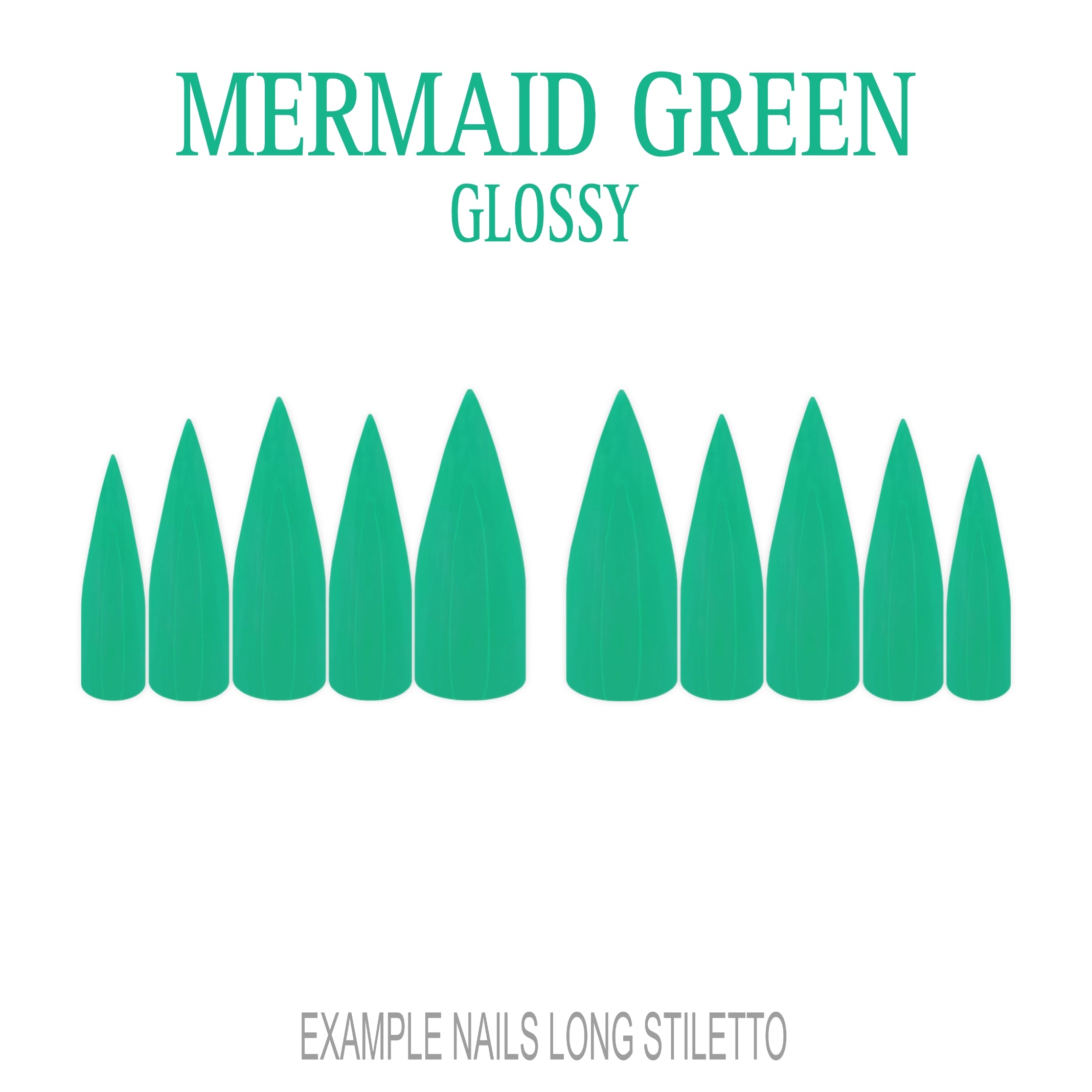 Mermaid Green ocean green press-on nails